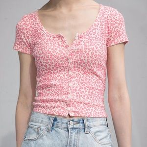 brandy melville zelly top pink cheetah RARE